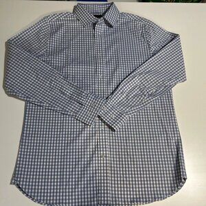Banana Republic Blue & White Gingham Dress Shirt